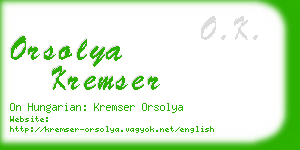 orsolya kremser business card
